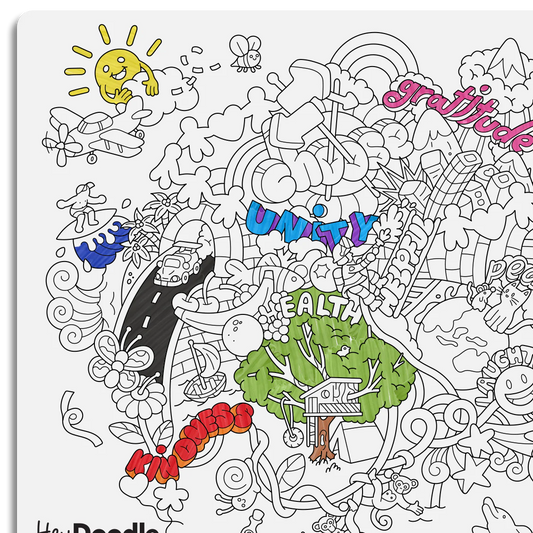 Hey Doodle Colouring Mat - Brighter Days