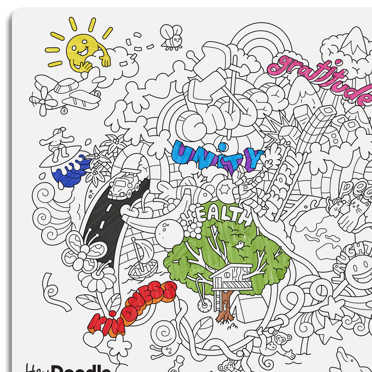 Hey Doodle Colouring Mat - Brighter Days